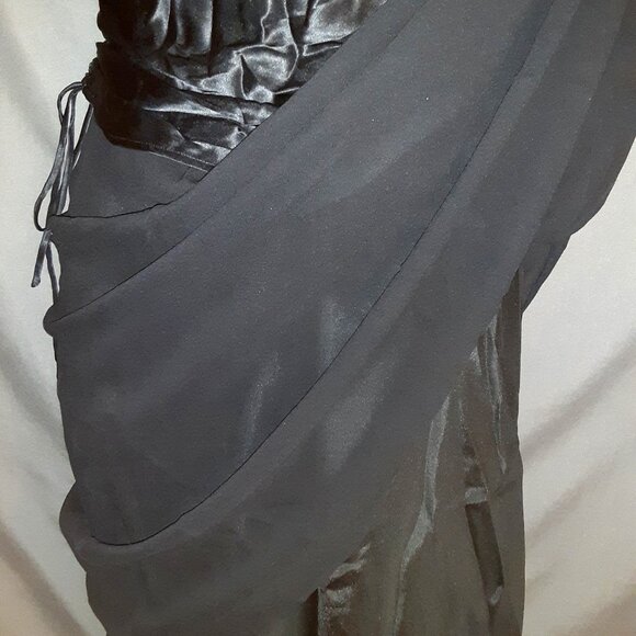 Spiegel Black Silk Midi-Dress * Semi-Formal, Cocktail * Sz 8 * Vintage Y2K 90's - Picture 9 of 10